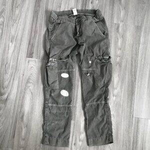 NSF Khaki Green Pants Crop Straight Leg Womens 26